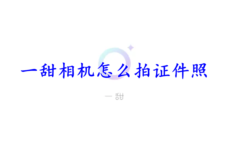 一甜相机怎么拍证件照