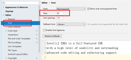 intellij idea怎么调整字体大小